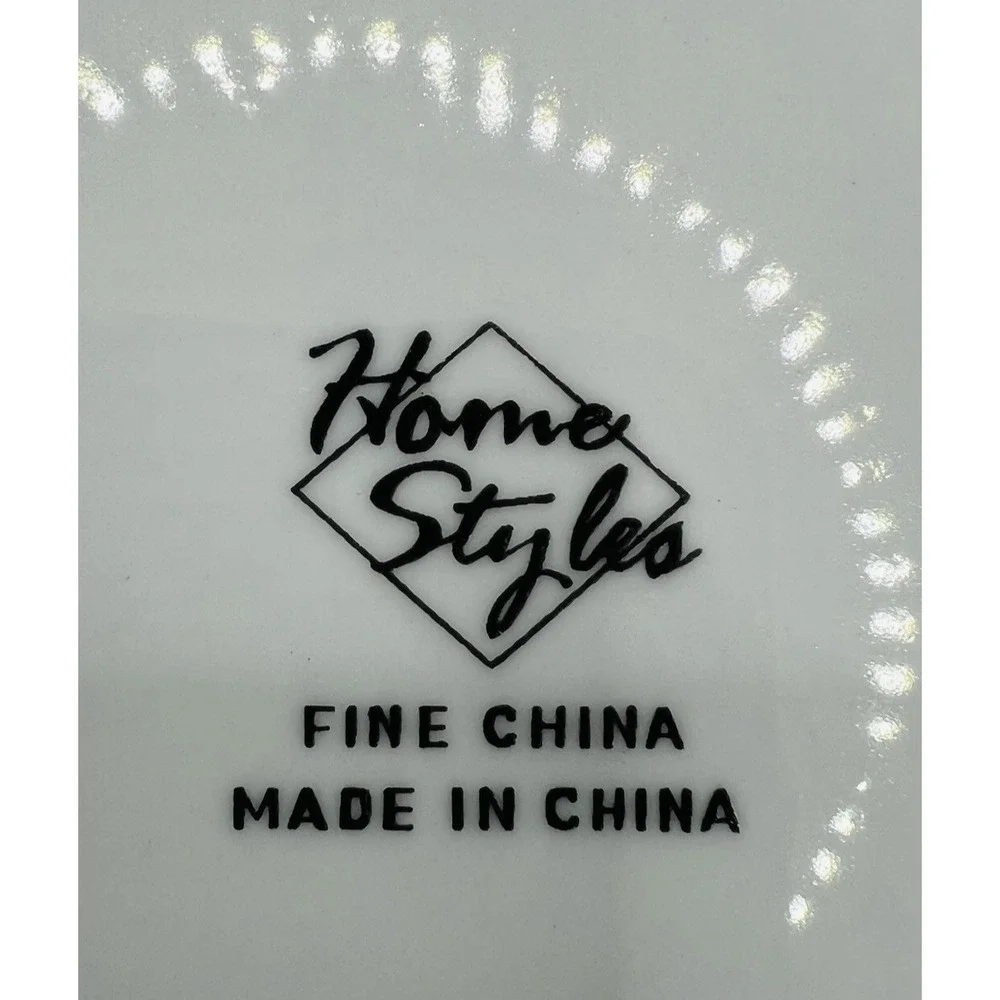 Home Styles Floral Soup Salad Bowl Fine China Gold Trim White Cottagecore